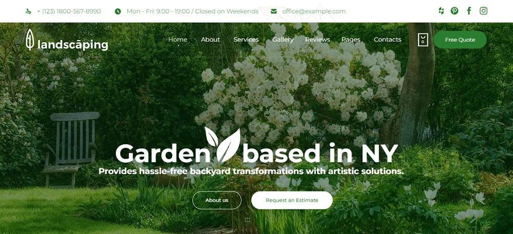 Landscape Website Design Ideas