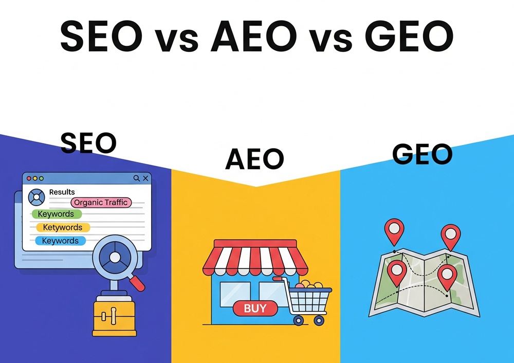 SEO vs AEO vs GEO